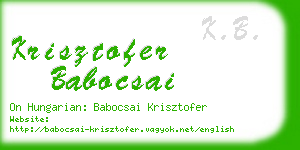 krisztofer babocsai business card